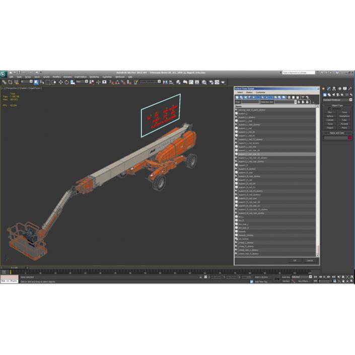 Telescopic Boom Lift JLG 1850 sj Rigged 3D model